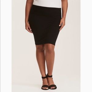 Torrid Black Knit Foldover Pencil Skirt